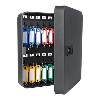 1 шт. Железный шкаф для ключей с кодовым замком Настенный ящик для хранения ключей с возможностью сброса Комбинация Черный цифровой ящик безопасности