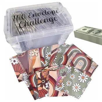 100 конвертов Money Saving Challenge 100-Days Money Saving Binder Руководство по планированию бюджета с коробкой для хранения