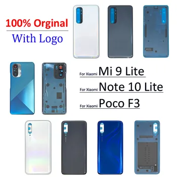 100% оригинальная новая задняя крышка батареи стеклянный задний корпус аккумулятора с клеем для Xiaomi Mi 9 Lite / Poco F3 / Mi Note 10 Lite Xiamo