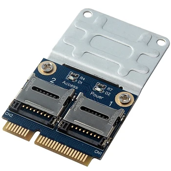 2 SSD HDD для ноутбука Dual Micro- SD SDHC SDXC TF на Mini Pcie Считыватель карт памяти Mpcie На 2 мини-SDCARD Mini PCI-E Адаптер