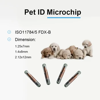 20 шт. 134,2 кГц стеклянный чип FDX-B EM4305 RFID идентификатор домашних животных с микрочипом для отслеживания животных 1,25 * 7 мм 1,4 для программирования идентификации собак и кошек