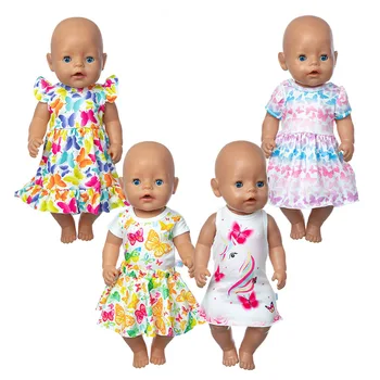 2023 Новое модное цветочное платье подходит для 43 см новорожденный кукольный костюм возрожденный аксессуары для кукол