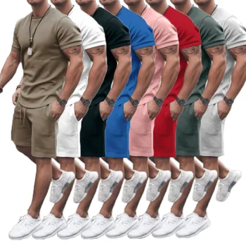 2023 Новый повседневный комплект Мужские летние шорты с коротким рукавом Спортивная одежда