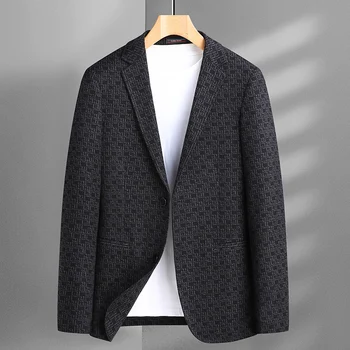 2023Новый мужской тонкий бутик высокого класса мода все тренд красивый бутик блейзер высокая эластичность повседневное мужское пальто-блейзер