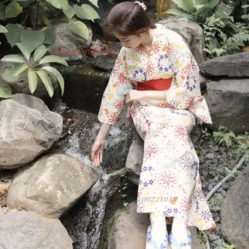 2024 японское женское винтажное платье кимоно халат национальное платье кимоно с цветочным принтом традиционное кимоно юката японское платье