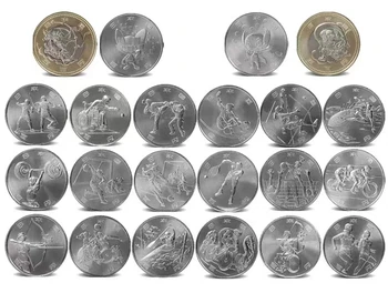 22 шт. Памятная монета в группах 1-4 Игр в Токио 2020 Япония 100 юаней+500 юаней