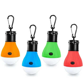 4 комплекта светодиодных фонарей для кемпинга, аксессуары для кемпинга для палаток, портативные фонари для палаток с зажимным крючком для кемпинга