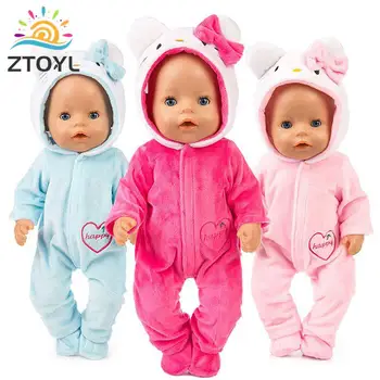  43 см новорожденный ребенок кукла одежда комбинезон 17 18 дюймов кукла пижама общий набор аксессуаров девочка подарок на день рождения