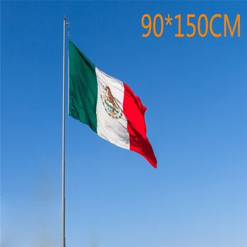 90 * 150 см Национальный флаг Мексики 3x5 футов Мексиканские полиэфирные ткани Внутреннее/наружное украшение Мебель баннер Флаг и бар Летающий