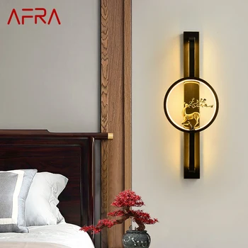 AFRA Латунный настенный светильник LED Современный роскошный светильник для бра Украшение интерьера Бытовая спальня Прикроватная гостиная Коридор Lightin