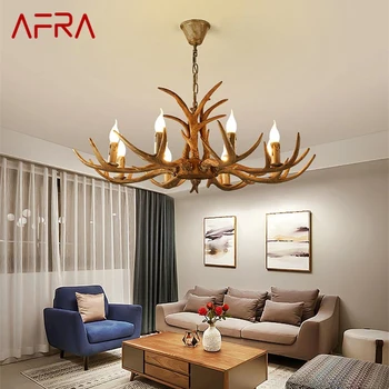 AFRA Современная светодиодная люстра Креативный подвесной светильник с рогами для домашней столовой Декор прохода