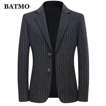 BATMO 2021 новое поступление шерстяной полосатый повседневный блейзер мужской,мужские куртки,плюс-размер 18018