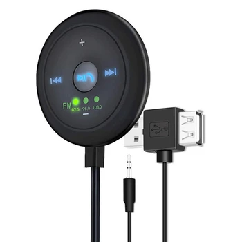 Bluetooth Автомобильный комплект FM Tramsmitter Приемник 3,5 мм AUX Audio Адаптер громкой связи Встроенный микрофон со светодиодным дисплеем