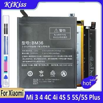 BM22 BM36 BM37 BM31 BM32 BM33 BM35 BM38 Аккумулятор для Xiaomi Mi 3 4 4i 4c 4s 5 5s Mi3 5sPlus / 5s Plus Высококачественные аккумуляторы для телефонов