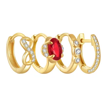 BOAKO 925 Минималистичные серьги-кольца из стерлингового серебра из циркона для женщин 18-каратная позолоченная пряжка для ушей 2024 Модные свадебные ювелирные изделия Подарок