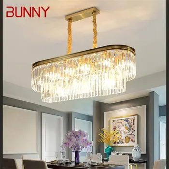 BUNNY Люстра Золотая роскошная овальная подвесная лампа Постмодернистский светодиодный светильник для домашней гостиной Столовая