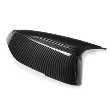  Carbon Fiber Look Horn Style Боковая дверь Крышка зеркала заднего вида Обшивка Корпуса Крышка Крышка для Infiniti Q50 Q60 2015-2023 M3 Style