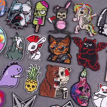  Cool Animal Patch Iron On Patches For Clothing Punk Embroidery Patch On Backpack DIY Hip Pop Clothing Patches With Iron Badges