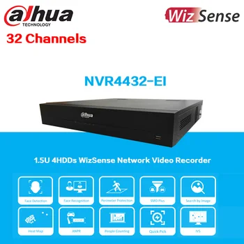 Dahua NVR4432-EI 32-канальный 1.5U 4HDD SATA WizSense Сетевой видеорегистратор, поддержка распознавания лиц и распознавания автономеров