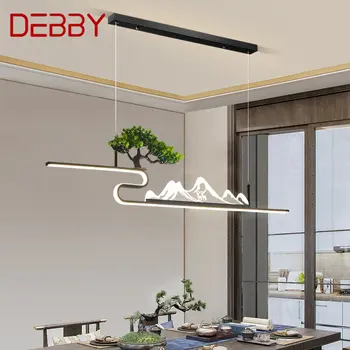 DEBBY Китайский подвесной потолочный светильник Современный творческий ландшафт Zen Tea-House Светодиодная люстра для столовой Кабинет Декор