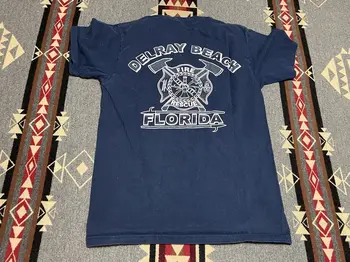 Delray Beach Пожарно-спасательная футболка пожарного синего размера S Firefighter Za