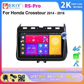 EKIY CarPlay Android Авто Радио Для Honda Crosstour 2014-2017 Мультимедийный видеоплеер 2K Экран 2din Стерео GPS Навигация DSP