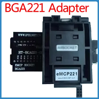 EMMC Adapte BGA221 Адаптер розетки RT-BGA221-01 V2.5 Место для отскока розетки EMCP221 Держатель мобильного телефона RT809H 11,5X13 мм Программатор
