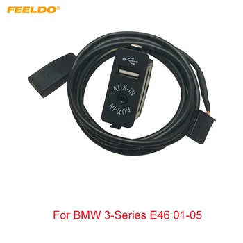 FEELDO Автомагнитола USB AUX-In Кабель Штекер AUX / USB Разъем для BMW 3-Series E46 01-05 Жгут проводов AUX Кабельный адаптер