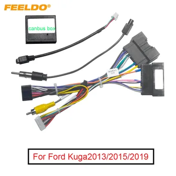 FEELDO Автомобильный 16-контактный жгут проводов аудио с коробкой Canbus для Ford Kuga(13/15/19) Автоматическая стерео установка провода с USB-адаптером