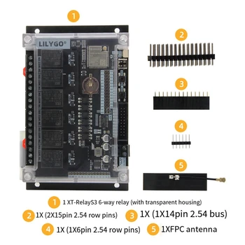 LILYGO T-Relays3 ESP32-S3 6-way Relay Development Board ABS Wifi Bluetooth Беспроводной модуль Bluetooth