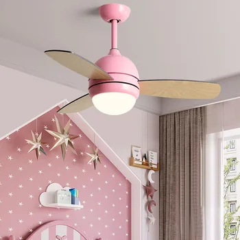 Macaron Светодиодный потолочный вентилятор 36 42-дюймовый потолочный вентилятор лампа для мальчиков и девочек детская спальня с дистанционным управлением современные скандинавские вентиляторы