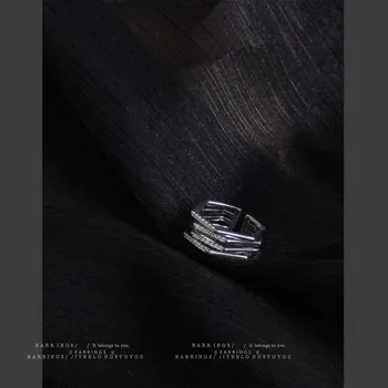 Mini Zircon Творческое шестиугольное геометрическое кольцо для женской моды Индивидуальный дизайн Регулируемое открытие Кольцо на указательный палец