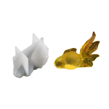 N58F Эпоксидная кристаллическая смола Силиконовая форма Большая форма для украшения золотой рыбки для ремесел