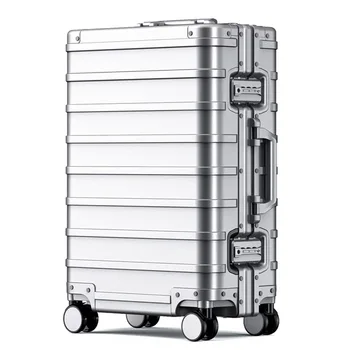 New Полностью алюминиевый дорожный багаж высокого класса модный чемодан на тележке ультра-тихий замок для пароля 20-дюймовый посадочный ящик трендовый багаж