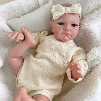 NPK 20-дюймовая уже окрашенная готовая кукла Reborn Baby Август Awake Baby 3D-картина с видимыми венами