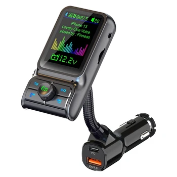 QC3.0 Быстрая зарядка Авто Bluetooth MP3 Плеер FM Передатчик HD Цветной экран Дисплей Автомобильные принадлежности