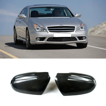 Real Carbon Fiber Крышка зеркала заднего вида Крышка бокового зеркала заднего вида для Mercedes-Benz W219 CLS300 CLS350 CLS500