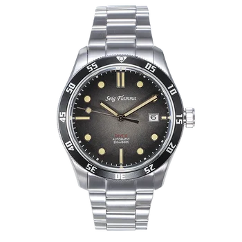 Seig Flamma Мужские автоматические винтажные механические наручные часы Роскошные часы для дайвинга Спортивные 42 мм NH35 Movt Светящиеся часы 2022