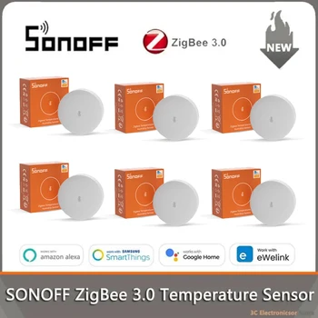 SONOFF Zigbee Датчик температуры и влажности SNZB-02P Термометр Монитор Умный дом Пульт дистанционного управления By Alexa Google Home eWeLink