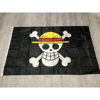 superonezxz флаг обезьяны флаг 90 x 150см пират Обезьяна Д. Луффи Череп Флаг Полиэстер соломенная шляпа пираты труба баннер домашний декор