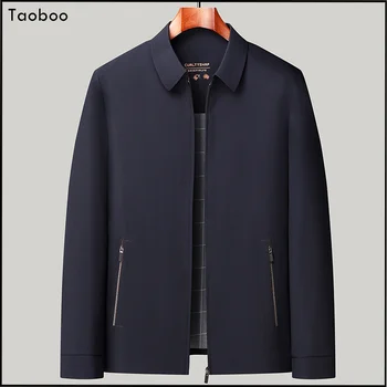 Taoboo 2024 Осенний пиджак с лацканом Мужская куртка Бизнес Стандартная толщина Твердое элегантное повседневное пальто Новый Молния Мода Мужская одежда 3105