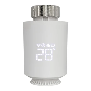 Tuya Zigbee Термостат Радиатор Привод Smart TRV Термостатический клапан Белый для Alexa Google Home