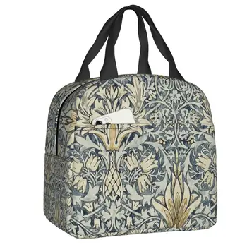 William Morris Snakeshead Pattern Изолированная сумка для ланча для женщин Винтажный текстильный охладитель Thermal Bento Box Office Work School