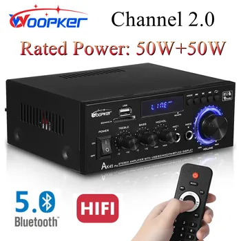 Woopker HiFi Аудио Усилитель AK45 Pro Bluetooth Цифровые усилители MP3 Максимальная выходная мощность 820 Вт FM Басовый динамик Поддержка входа 90-240 В