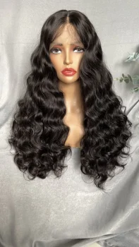X-TRESS Натуральный синтетический парик 26 дюймов Body Wave Темно-коричневый Средняя часть Прозрачный кружевной передний парик для черных женщин Ежедневная вечеринка