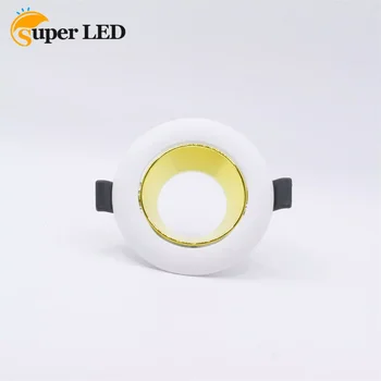 Белая круглая золотая подкладка Фиксированные потолочные светильники GU10 MR11 Вырезанные 70-миллиметровые рамки светильников