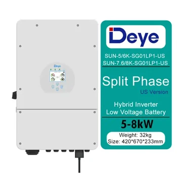Высококачественный гибридный инвертор Deye SUN-8K-SG01LP1-US с разделением фазы 48 В Солнечные инверторы Низкочастотный инвертор 5 кВт ibrido