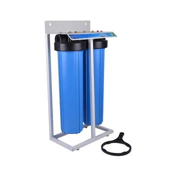  Высокопроизводительный 2-ступенчатый 20-дюймовый фильтр для водопроводных кранов синий корпус домашнего питьевого настольного фильтра с железной рамой