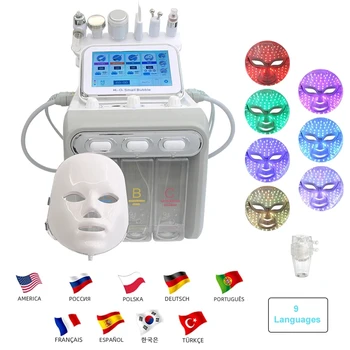 Горячее обновление 7 в 1 hydrafacial Маленькие пузырьки Инструменты для ухода за кожей Ультразвуковой RF Hydra Deep Facial Pore Clean Facial Massage Machine