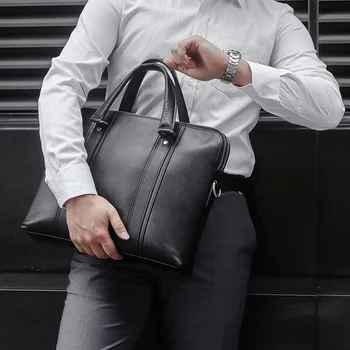 деловая кожаная сумка мужская сумка из воловьей кожи сумка-мессенджер портфель 15,6-дюймовая сумка для компьютера